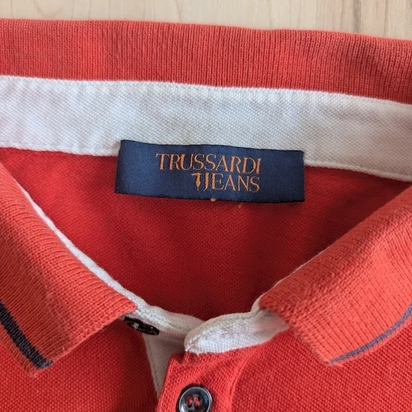 🇮🇹Trussardi Red Polo Shirt with Classic Design - Picture 9 of 13